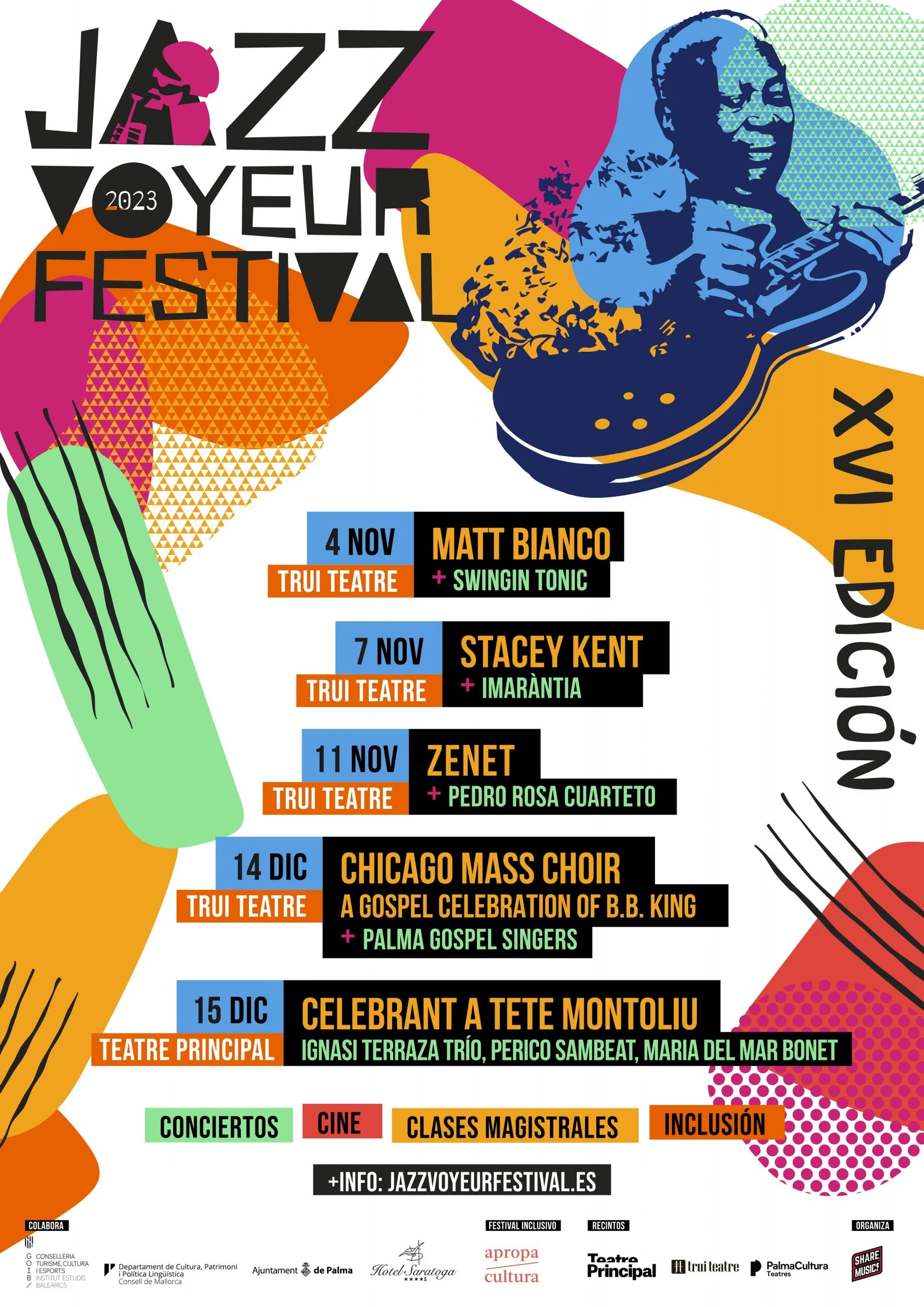 Cartel oficial de la 16ª edición del Jazz Voyeur Festival, celebrada en 2023