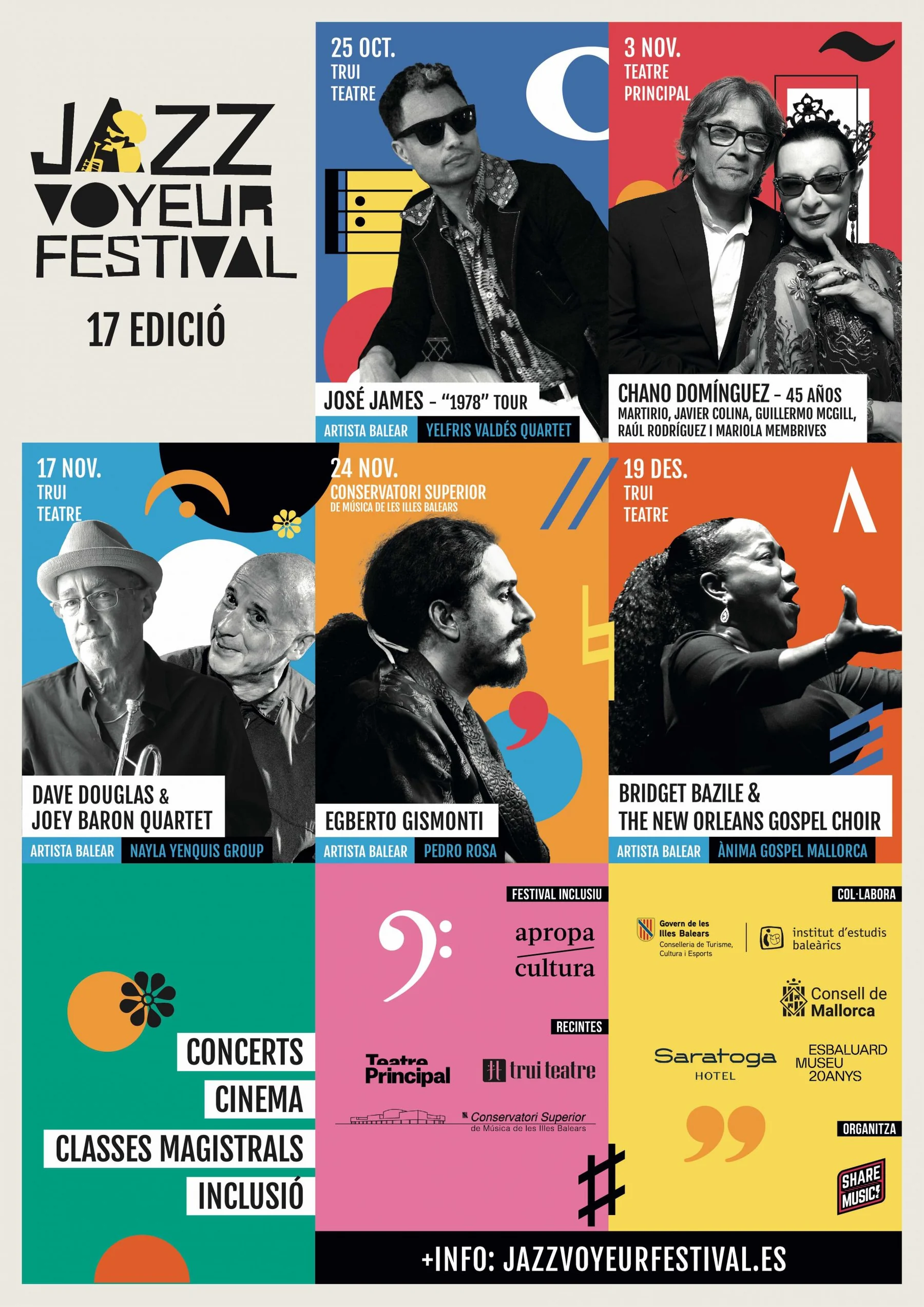 Cartel oficial de la 17ª edición del Jazz Voyeur Festival, celebrada en 2024